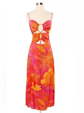FARM Rio Vibrant Multicolor Cutout Maxi Dress XL